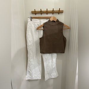 Gap Linen Pants straight crop